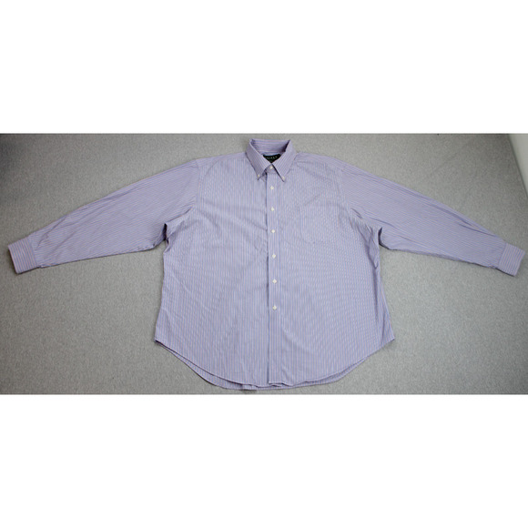 Lauren Ralph Lauren Shirt Mens 18 - 36/37 Striped Cotton Non Iron Button Down - Picture 2 of 6